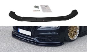 Splitter przedni V2 Audi A7 MK1 S-Line (czarny połysk)