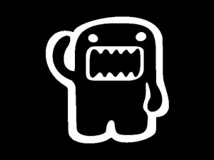 Naklejka "Domokun" 10 cm (biała)