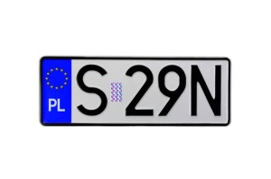 Mała kolekcjonerska polska tablica rejestracyjna - dowolna