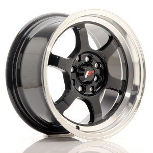 Felga aluminiowa JR Wheels JR12 15x7,5 ET26 4x100/114 Gloss Black w/Machined Lip