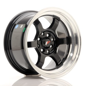 Felga aluminiowa JR Wheels JR12 15x8,5 ET13 4x100/114 Gloss Black w/Machined Lip
