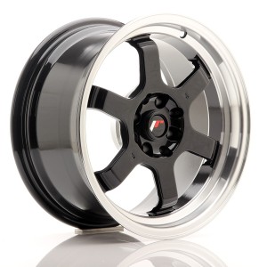 Felga aluminiowa JR Wheels JR12 16x8 ET15 4x100/114 Gloss Black w/Machined Lip