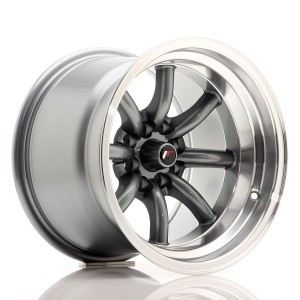 Felga aluminiowa JR Wheels JR19 15x10,5 ET-32 4x100/114 Gun Metal w/Machined Lip