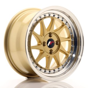Felga aluminiowa JR Wheels JR26 16x8 ET30 4x100 Gold w/Machined Lip
