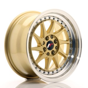 Felga aluminiowa JR Wheels JR26 16x8 ET25 4x100/108 Gold w/Machined Lip