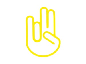 Naklejka "Shocker hand" 10 cm (żółta)