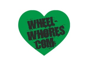 Naklejka "Wheel Whores" 10 cm (zielona)