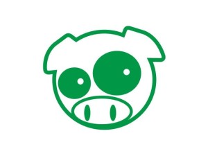Naklejka "Swinka Power PIG" 10 cm (zielona)