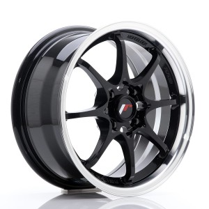 Felga aluminiowa JR Wheels JR5 15x7 ET35 4x100 Gloss Black w/Machined Lip