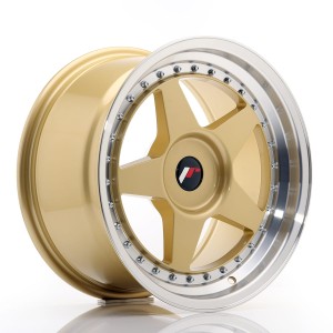 Felga aluminiowa JR Wheels JR6 17x9 ET20-35 BLANK Gold w/Machined Lip