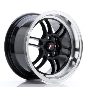 Felga aluminiowa JR Wheels JR7 15x8 ET35 4x100/114 Gloss Black w/Machined Lip