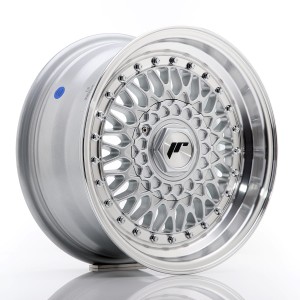 Felga aluminiowa JR Wheels JR9 15x7 ET20 4x100/108 Silver w/Machined Lip+Silver Rivets