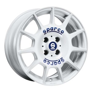 Felga aluminiowa SPARCO TERRA WHITE BLUE LETTERING 7x16 4x100 ET30