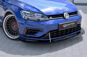 Hybrydowy splitter przedni Racing Volkswagen Golf MK7 R Polift (czarny połysk)