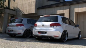Dyfuzor tylny Volkswagen Golf MK6 (z 2 otworami na wydech) (czarny połysk)