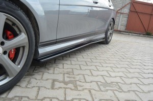 Dokładki progów Mercedes C-Class W204 AMG-Line Przedlift (czarny mat)