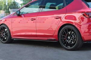 Dokładki progów V2 Seat Leon Cupra MK3 / FR Polift (carbon look)