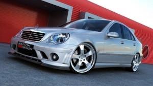 Splitter przedni Mercedes C-Class W203 (do zderzaka ME-C-203-AMG204-F1) (carbon look)