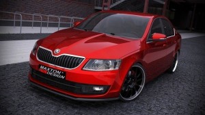 Splitter przedni V1 Skoda Octavia MK3 (czarny połysk)