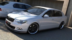 Splitter przedni Skoda Superb II (czarny mat)