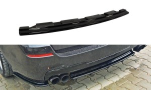 Splitter tylny srodkowy BMW 5 F11 M-Pack - z poprzeczkami (2 podwójne końcówki wydechu) (czarny połysk)