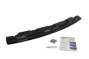 Splitter tylny srodkowy BMW 5 F11 M-Pack - bez poprzeczek (2 pojedyncze końcówki wydechu) (czarny mat)