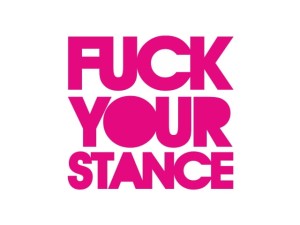 Naklejka "Fuck your stance" 11 cm (różowa)