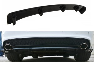 Splitter tylny srodkowy Audi A5 S-Line 8T FL Coupe / Sportback (z dyfuzorem) (czarny mat)