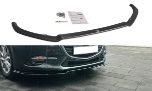 Przedni splitter V1 Mazda 3 BM MK3 Polift (czarny połysk)