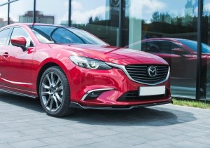 Splitter przedni V2 Mazda 6 GJ (MK3) Polift (czarny mat)