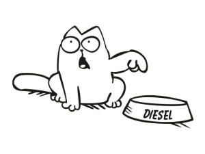 Naklejka "Kot Simon - DIESEL" 15 cm (czarna)