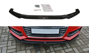 Splitter przedni V1 Audi S4 / A4 S-Line B9 (czarny połysk)