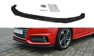 Splitter przedni V2 Audi S4 / A4 S-Line B9 (czarny połysk)
