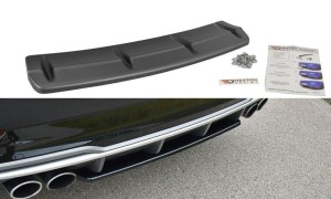 Splitter tylny srodkowy Audi S3 8V FL Hatchback / Sportback / Sedan (czarny połysk)