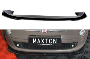 Splitter przedni V2 Fiat 500 Hatchback Przedlift (czarny mat)