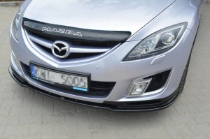 Przedni splitter Mazda 6 MK2 Sport / Hatchback (GH) Przedlift (czarny mat)