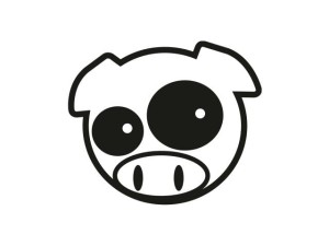 Naklejka "Swinka Power PIG" 10 cm (czarna)