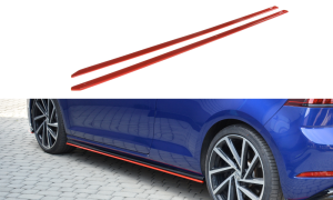 Dokładki progow V2 Volkswagen Golf MK7 R Polift (czarny połysk)