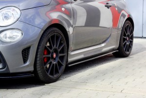 Dokładki progow Fiat 500 Abarth MK1 Polift (czarny połysk)