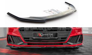 Splitter przedni V1 Audi A7 C8 S-Line (czarny mat)