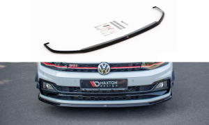 Splitter przedni V3 VW Polo GTI MK6 (czarny połysk)