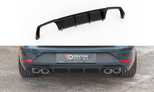 Dokładka tylna V3 Seat Leon Cupra ST MK3 FL (wydech z Golfa R) (czarny połysk)