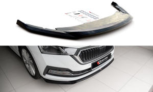 Splitter przedni V2 Skoda Octavia MK4 (czarny połysk)
