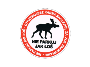 Naklejka "Karny łoś" 10 cm - 50 szt.