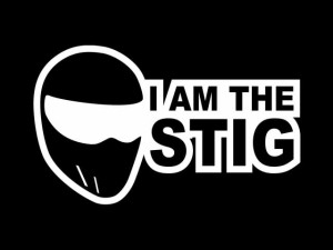Naklejka "I'm the Stig" 12 cm (biała)