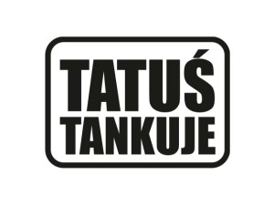 Naklejka "Tatus tankuje" 11 cm (czarna)