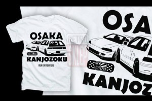 Koszulka t-shirt "OSAKA KANJOZOKU - HONDA" (biała) (rozm. S - XXL)