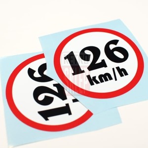 Naklejka "126 km/h" 10 cm