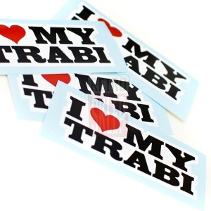 Naklejka "I love my TRABI" 10 cm