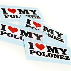 Naklejka "I love my POLONEZ" 10 cm
